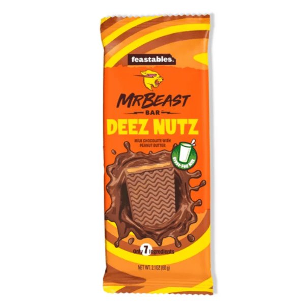 Feastables | 10x MrBeast Deez Nutz Chocolate Bar 60g