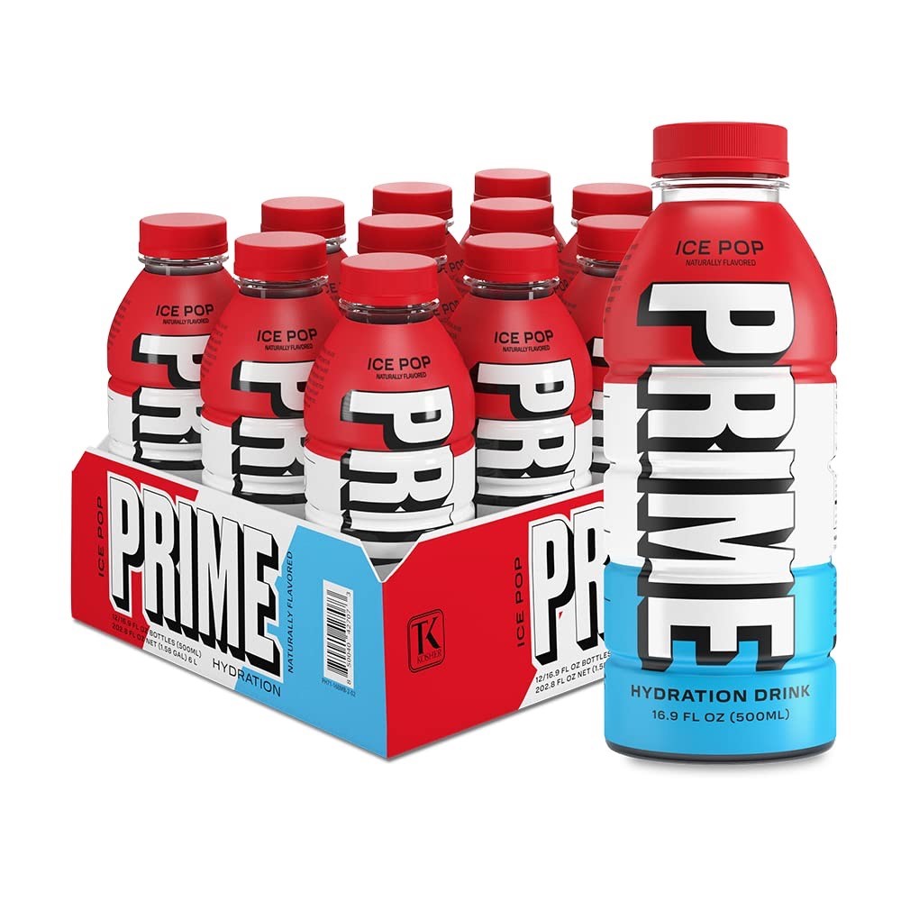 Prime Hydration | 12x Ice Pop 0,5l, Energydrink, Energygetränk, Iso Drink