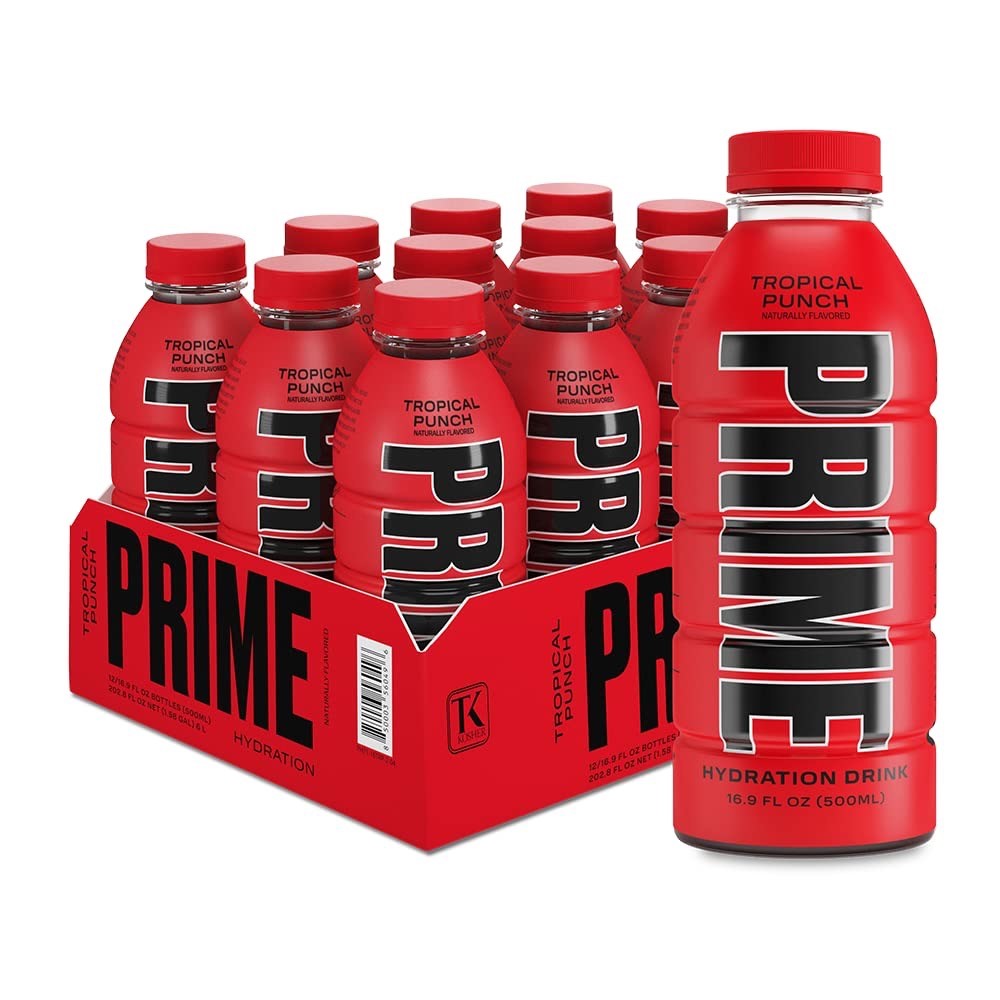 Prime Hydration | 12x Tropical Punch 0,5l, Energydrink, Energygetränk, Iso Drink