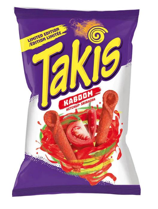 Takis | 18x KABOOM Ketchup-Sriracha 80g Tortilla Chips, Chilli Pepper, Scharf