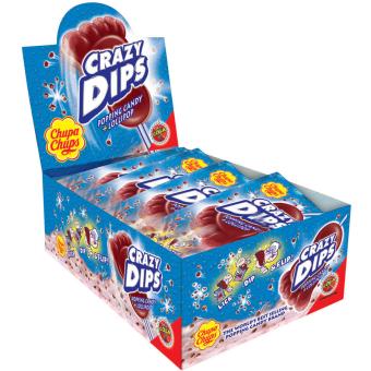 Chupa Chups | 24x Crazy Dips Cola 14g Popping Candy Lollipop,  Lutscher, Lolli