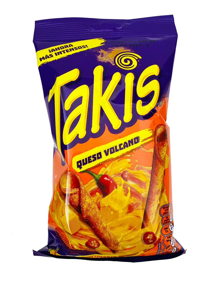 Takis | 20x Queso Volcano 40g ES Tortilla Chips, Hot Chilli Pepper, Scharf, Snack
