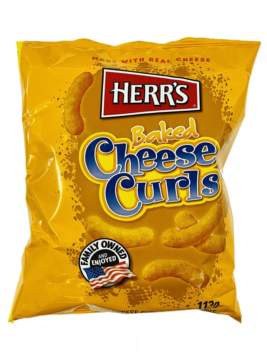 Herr's | Baked Cheese Curls 113g, Erdnuss Flips, Käse, USA